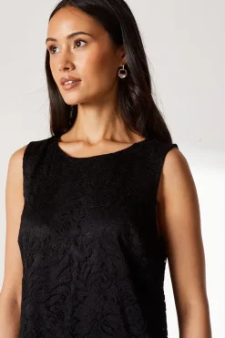 Black Sleeveless Lace Dress