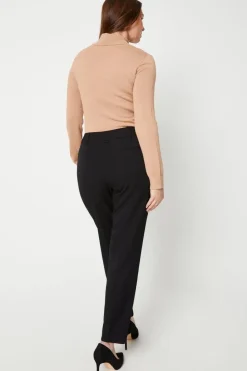 Black Smart Tapered Leg Trousers