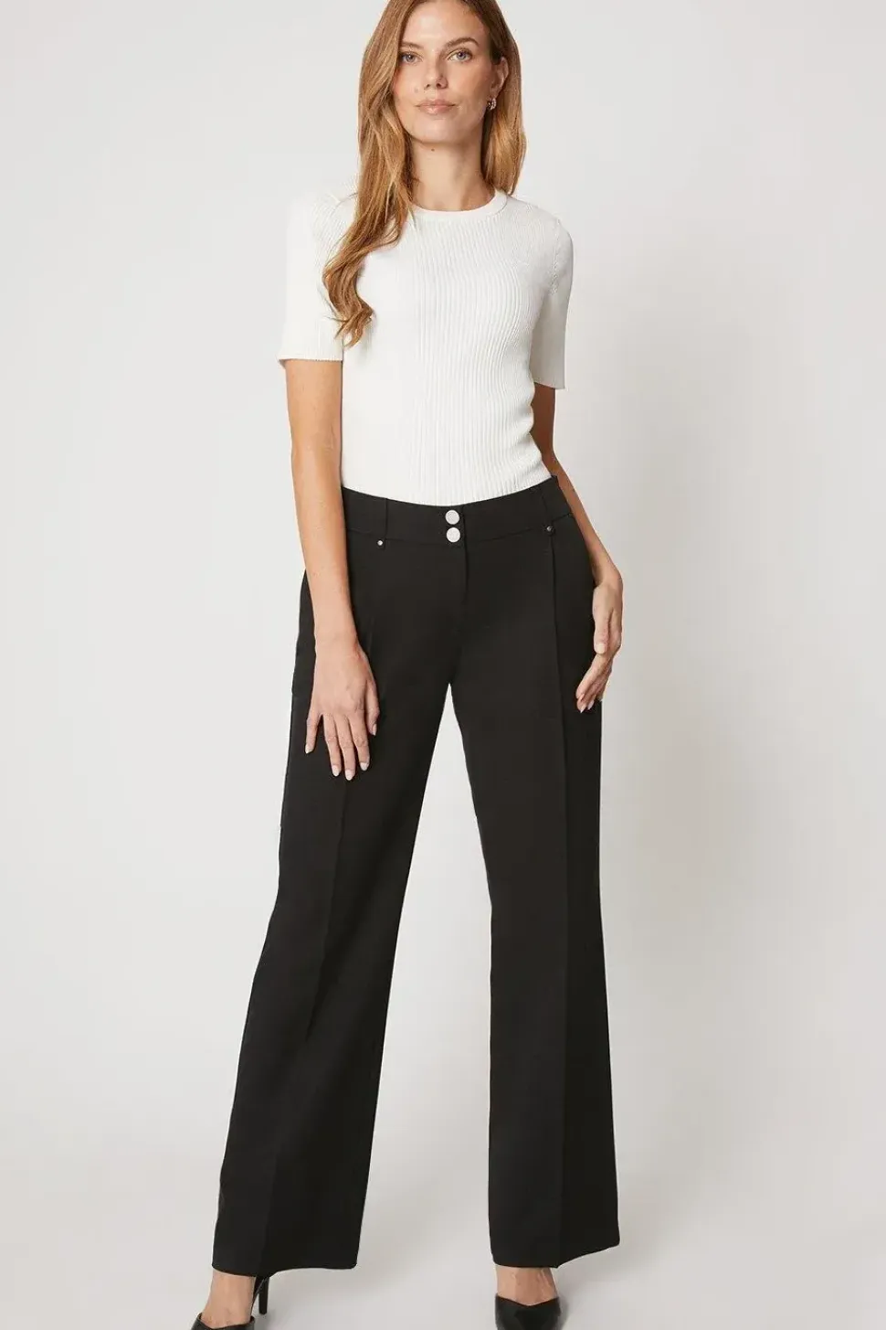 Black Smart Wide Leg Trousers