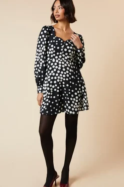 Black Spot button front mini dress