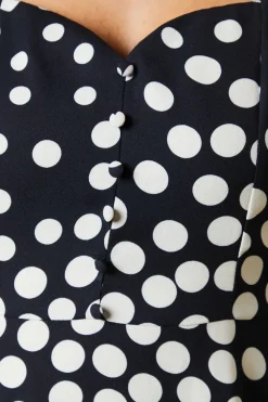 Black Spot button front mini dress