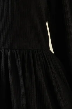 Black Tie Back Long Sleeve Mini Dress
