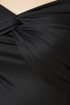 Black Twist front long sleeve top