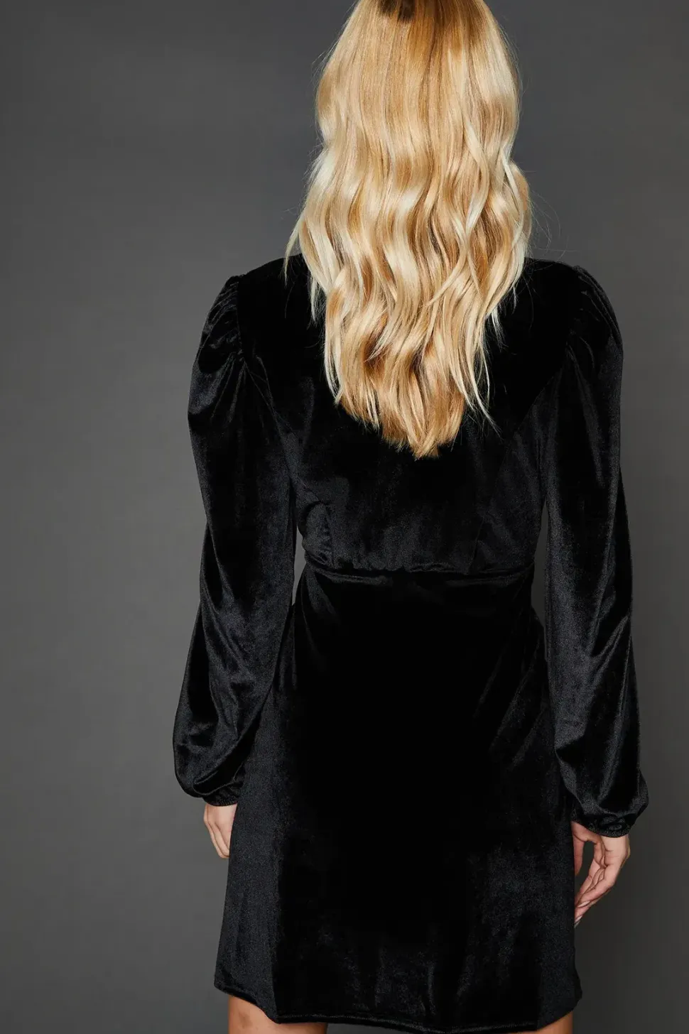 Black Velvet Sweetheart Neck Mini Dress