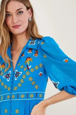 Blair Embroidered Shirt Dress in Recycled Polyester