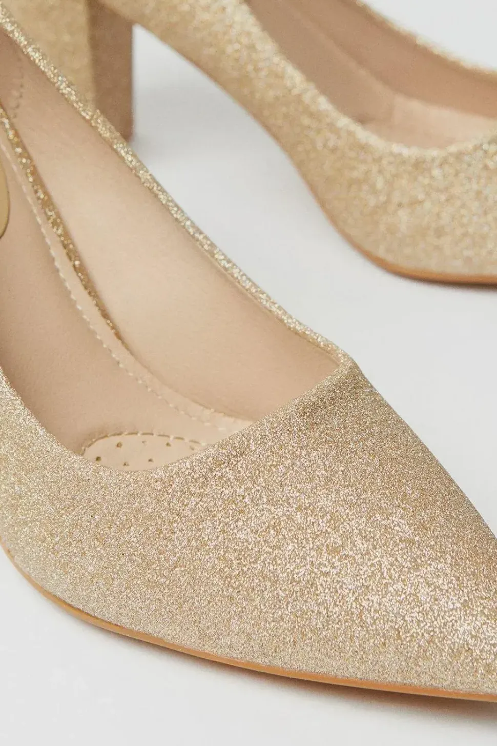 Blakely Glitter High Block Heel Pointed Court Shoes