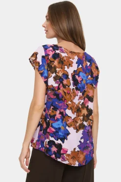 Blanca Short Sleeve Casual Fit Blouse-Floral