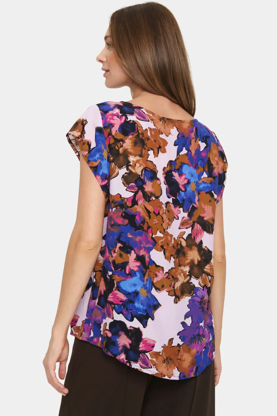 Blanca Short Sleeve Casual Fit Blouse-Floral