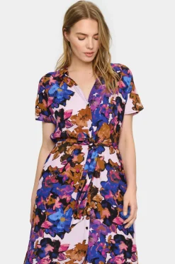Blanca Short Sleeve Shirt Dress-Floral