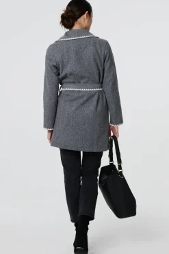 Blanket Stich Coat with Belt