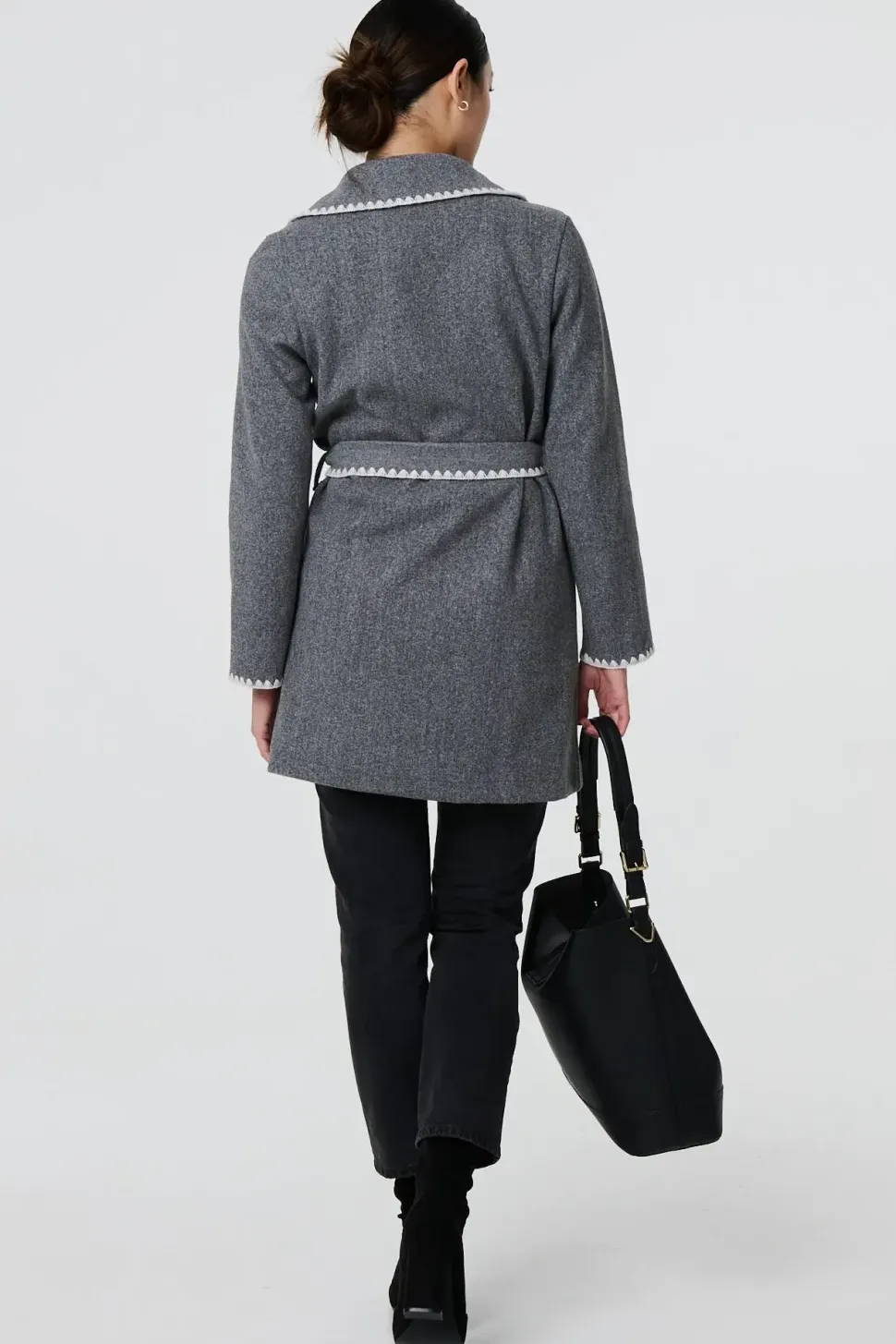 Blanket Stich Coat with Belt