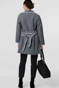 Blanket Stich Coat with Belt