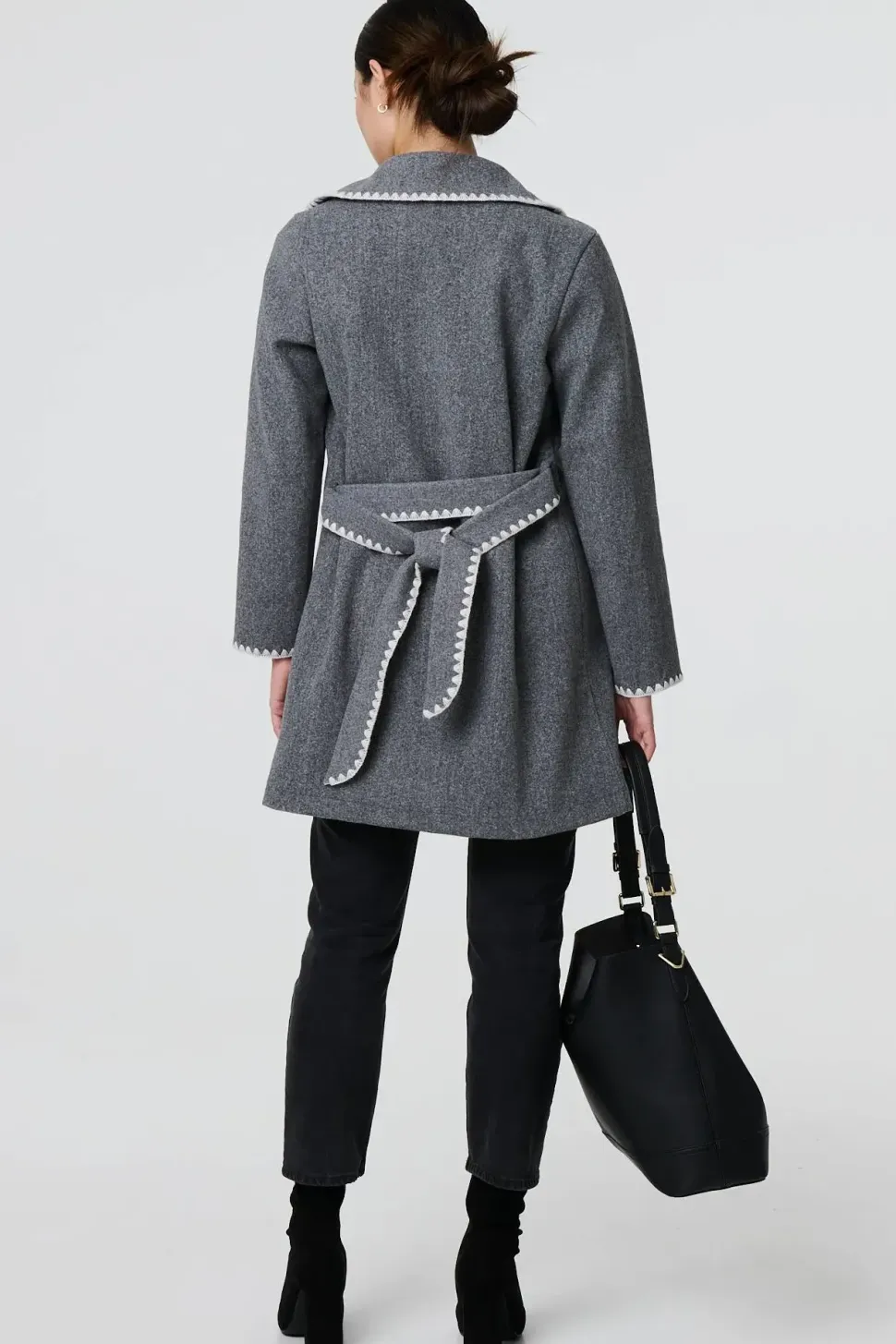 Blanket Stich Coat with Belt