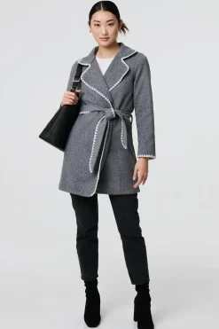 Blanket Stich Coat with Belt