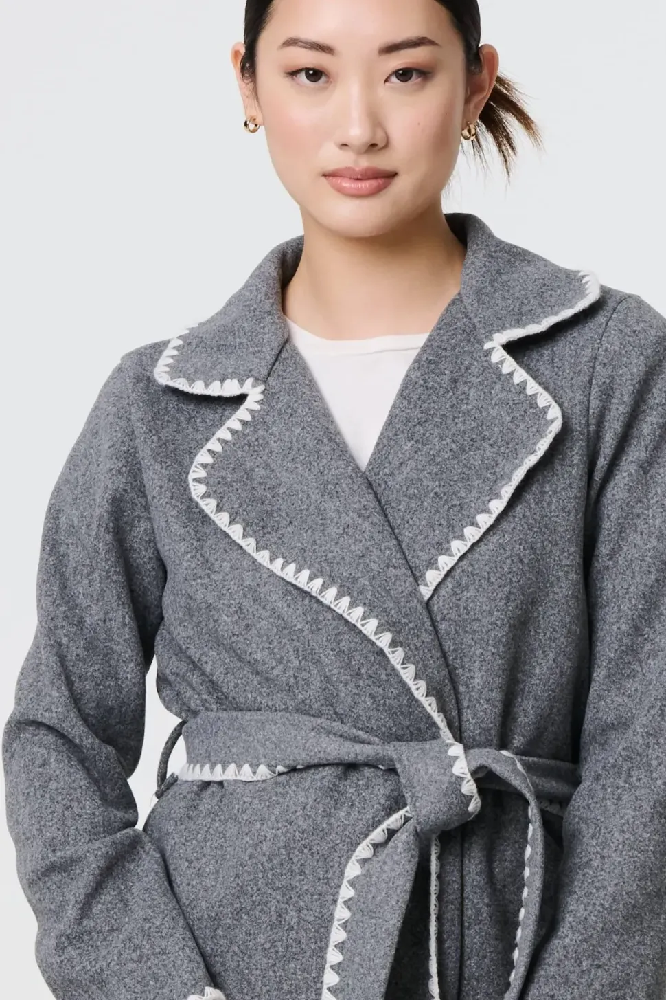 Blanket Stich Coat with Belt