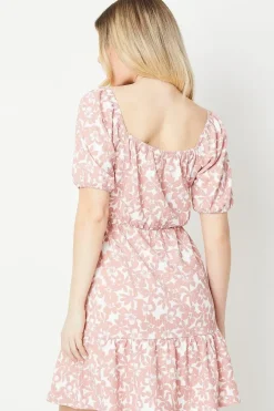 Blouson Waist Detail Mini Dress