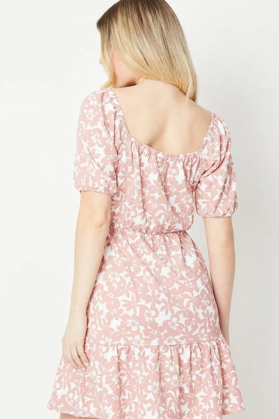 Blouson Waist Detail Mini Dress