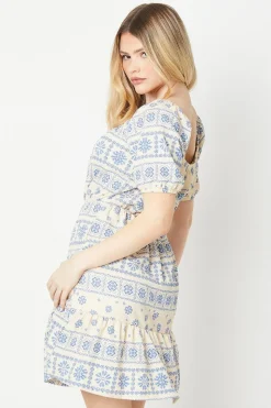 Blouson Waist Detail Mini Dress