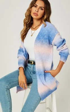 Blue & Pink Rainbow Midi Cardigan