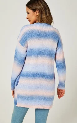 Blue & Pink Rainbow Midi Cardigan