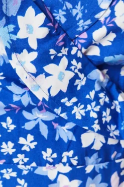 Blue Ditsy Wrap Mini Dress