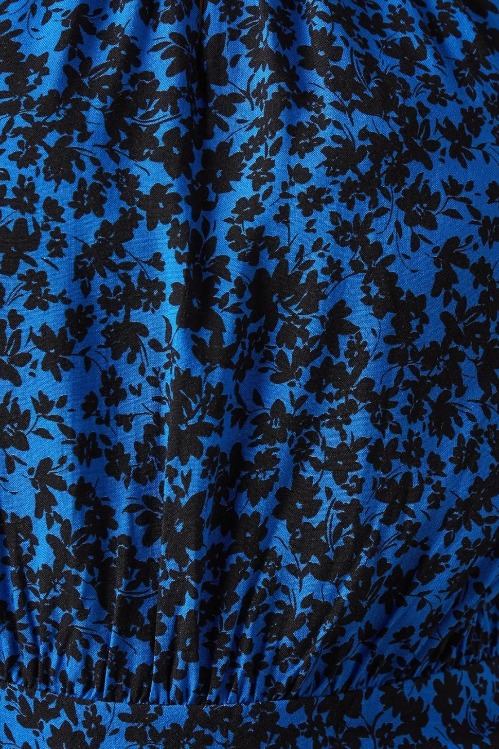 Blue Ditsy Wrap Skirt Long Sleeve Mini Dress
