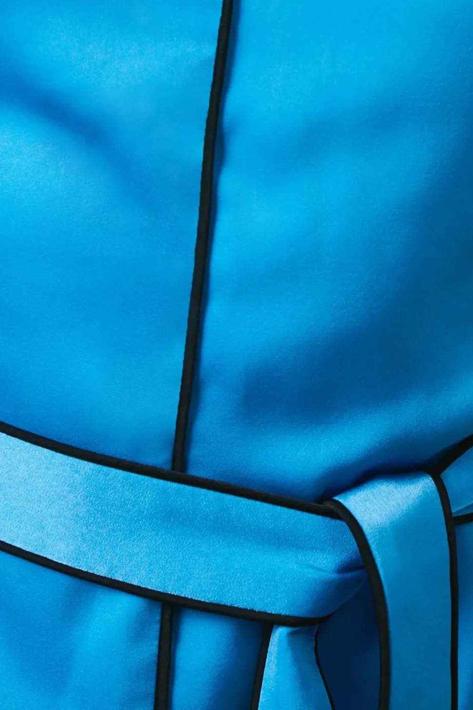 Blue Piping Detail Keyhole Midi Dress