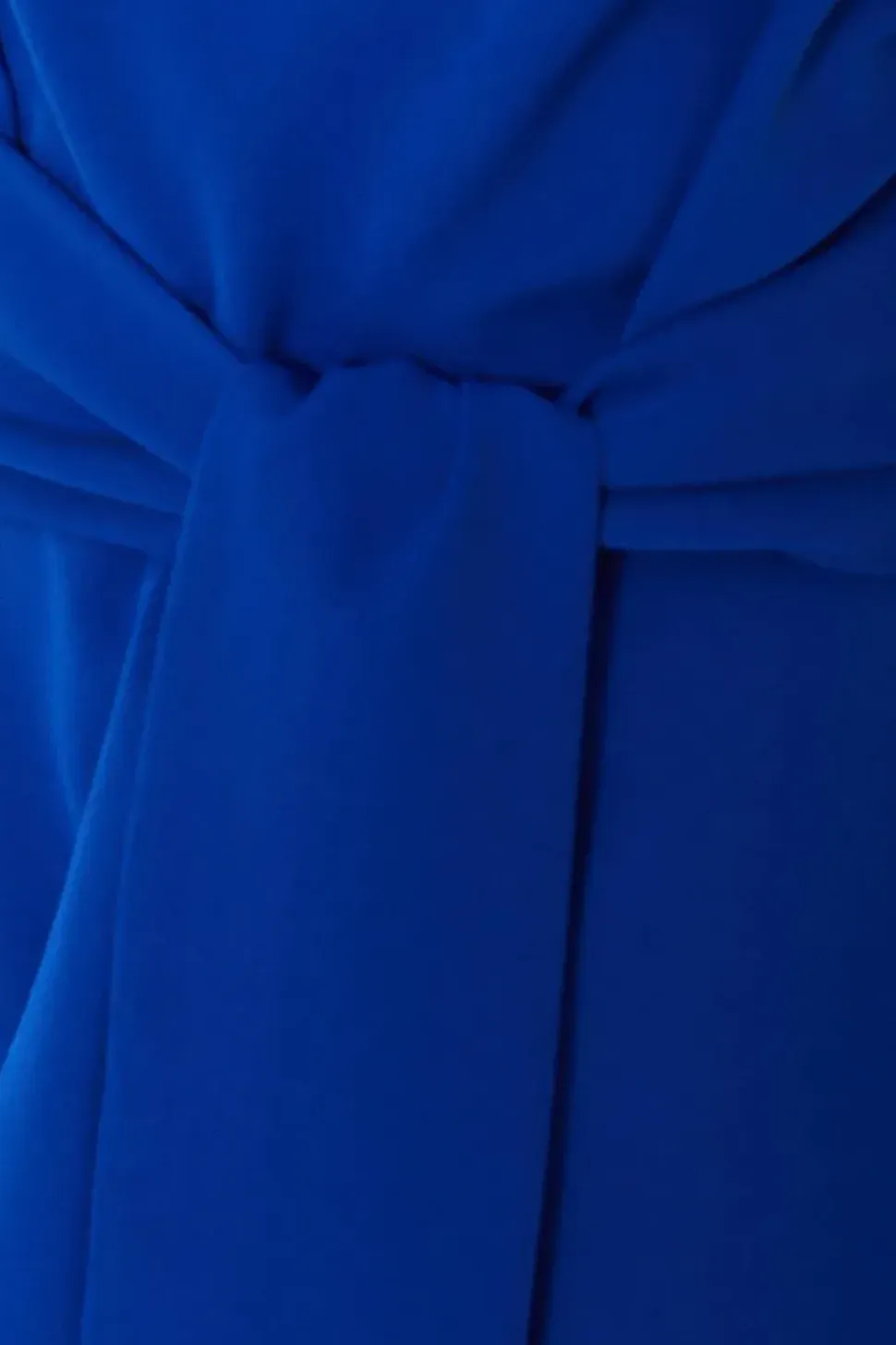 Blue Tie Waist Midi Dress