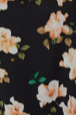 Blurred Floral V-neck Shift Dress