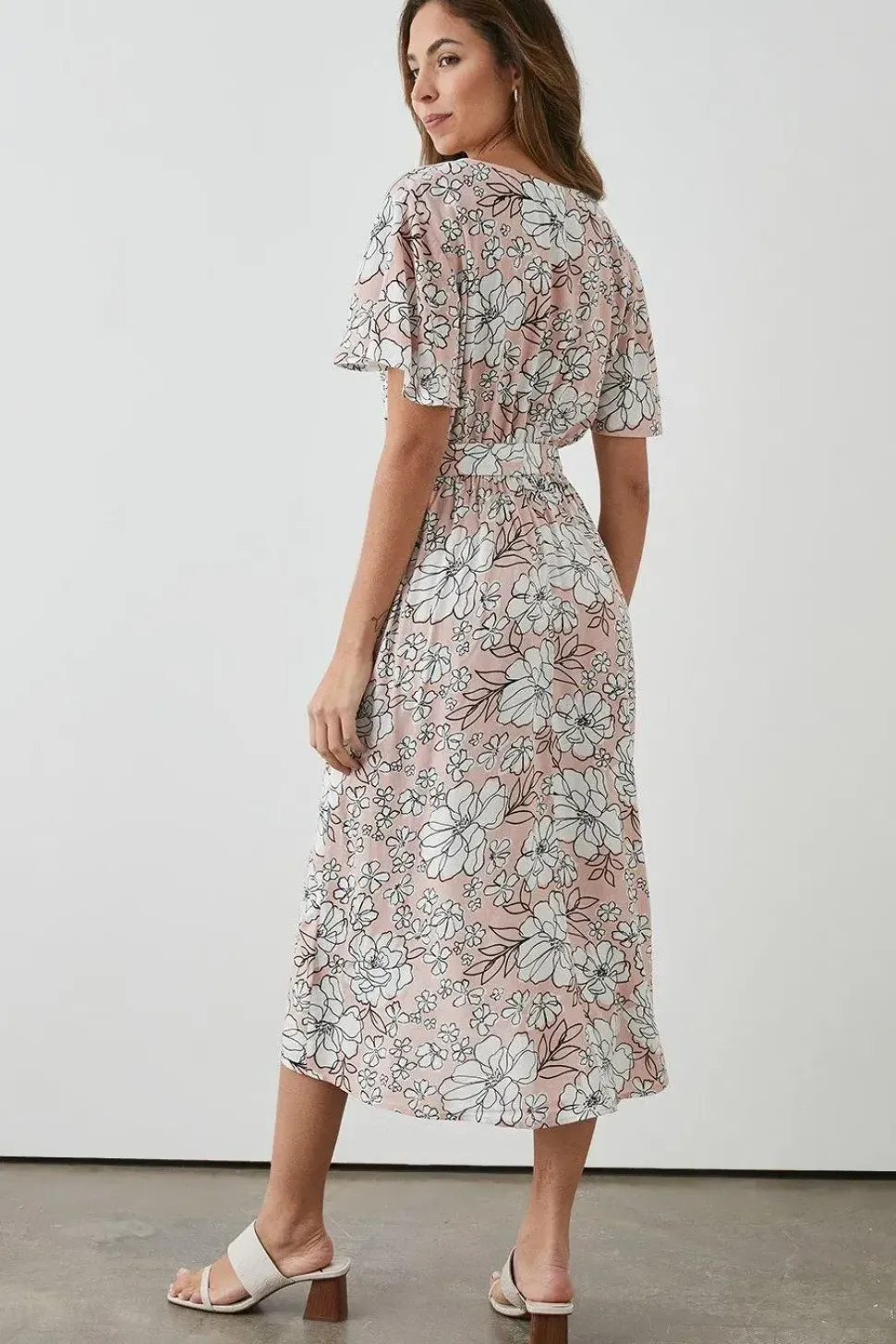Blush Floral Wrap Dress