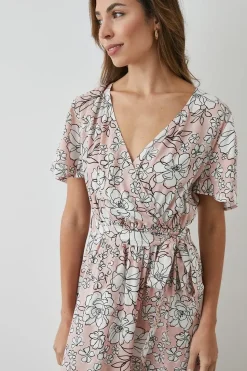 Blush Floral Wrap Dress