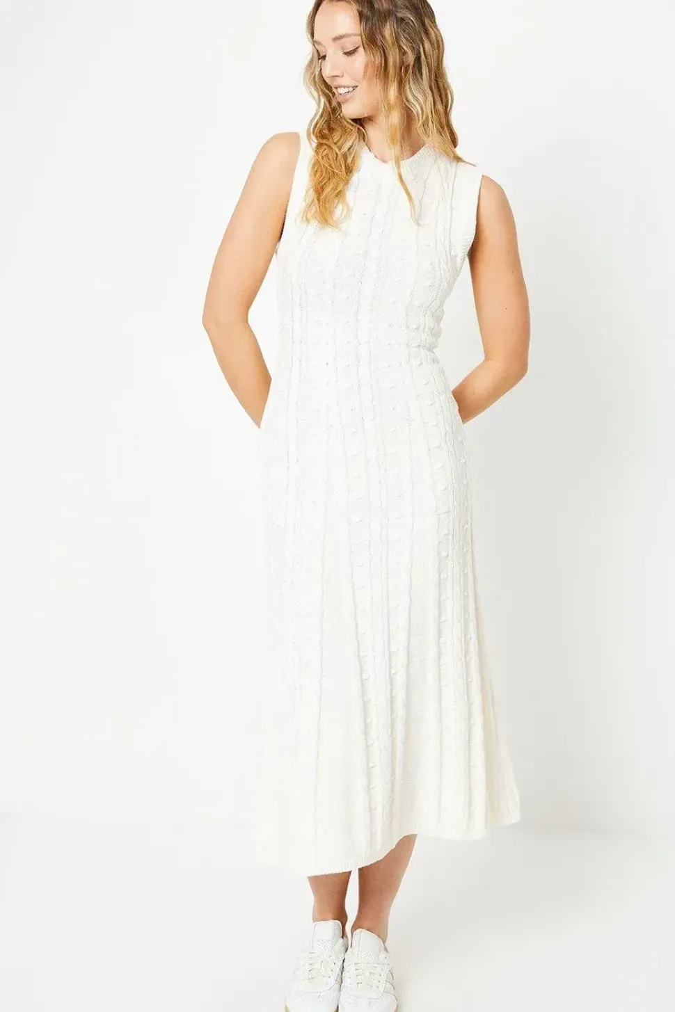 Bobble Stitch Knitted Maxi Dress
