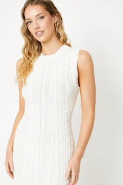 Bobble Stitch Knitted Maxi Dress