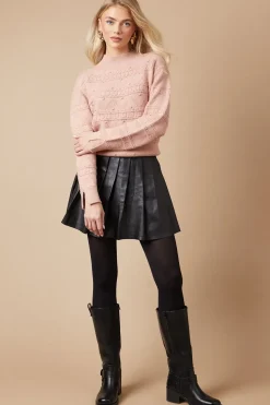 Bobble Zig Zag Stitch Detail Jumper