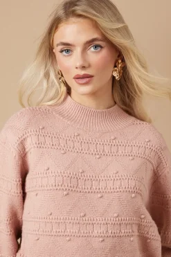 Bobble Zig Zag Stitch Detail Jumper