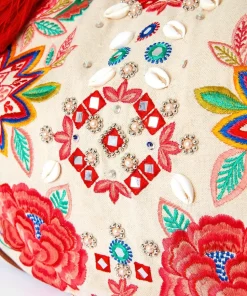 Boho Embroidered Canvas Tote Bag