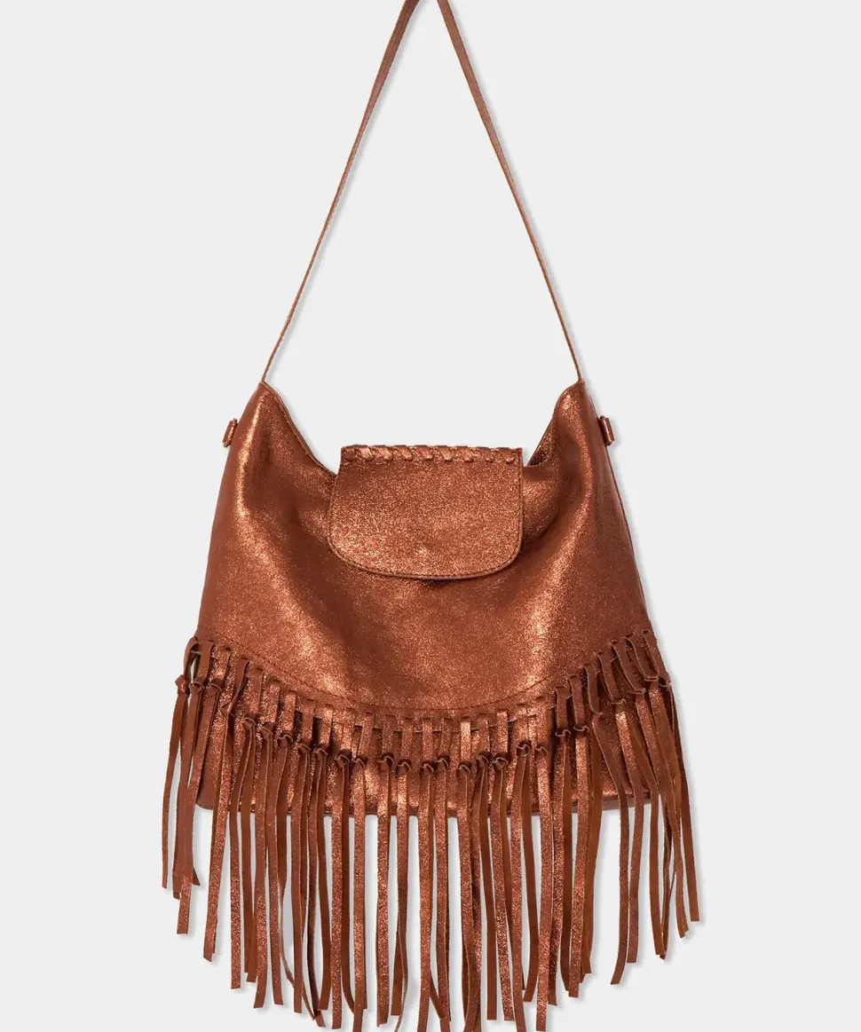 Boho Tassel Trim Premium Suede Shoulder Bag