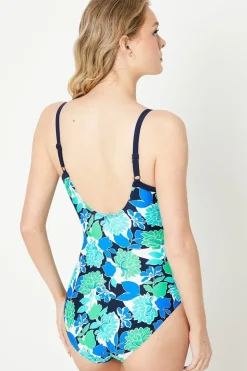 Bold Bloom Twist Front Tummy Control Swimsuit