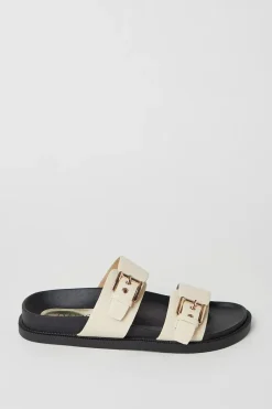 Bolivia Double Buckle Footbed Mule Sandals