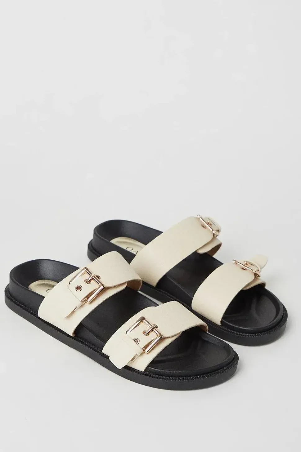 Bolivia Double Buckle Footbed Mule Sandals