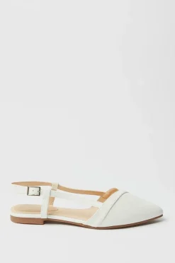 Bonita Slingback Mix Material Flat Point Shoes