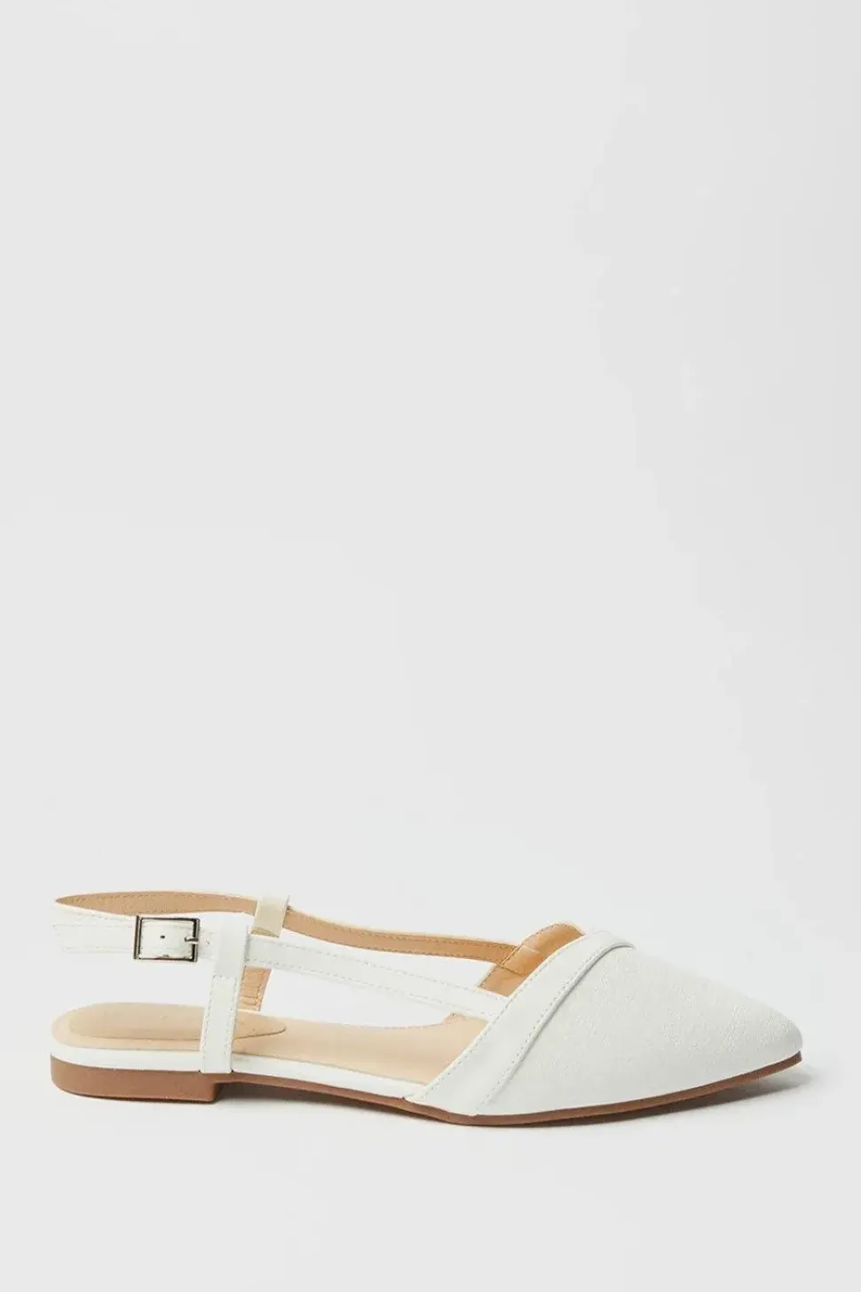 Bonita Slingback Mix Material Flat Point Shoes