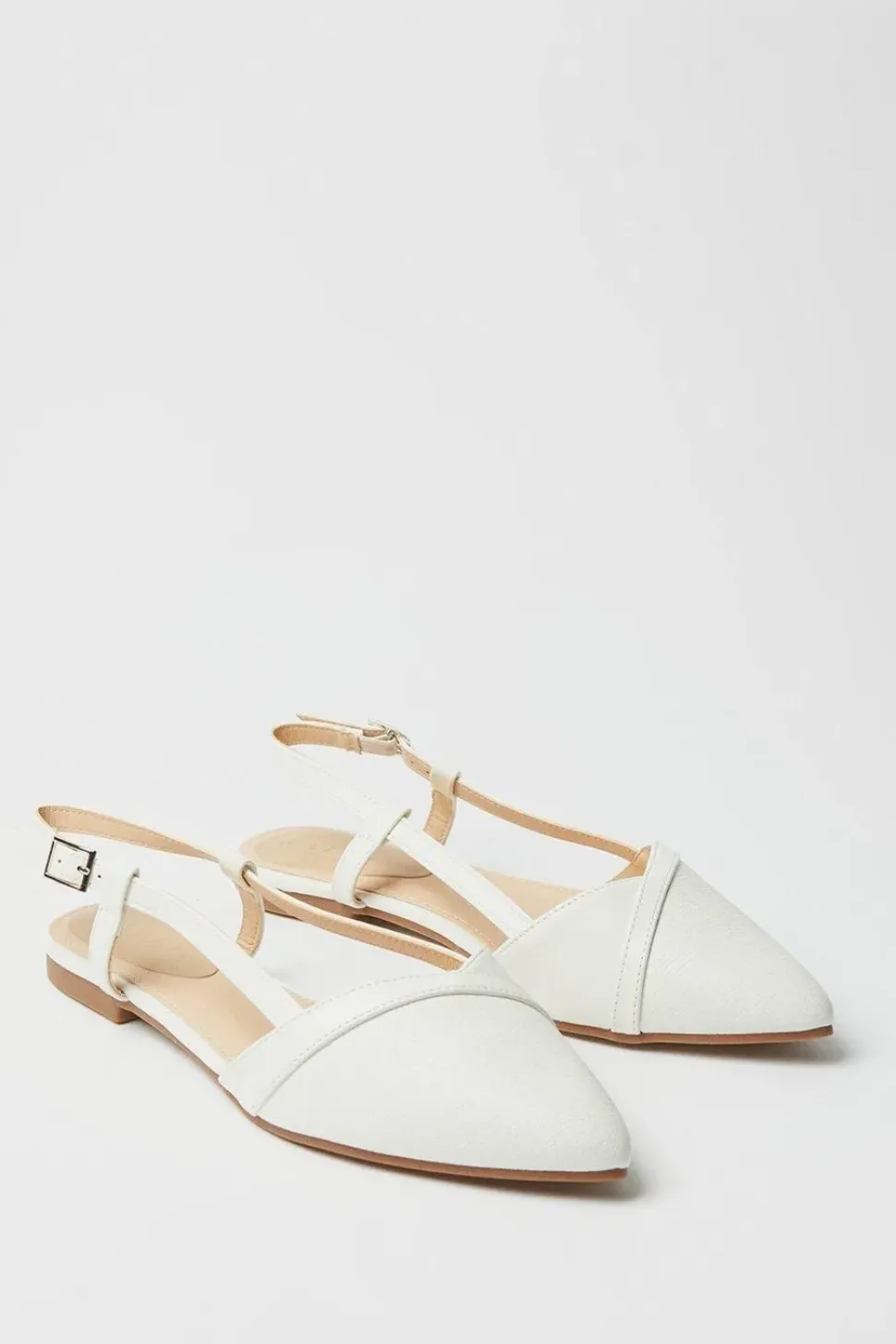 Bonita Slingback Mix Material Flat Point Shoes