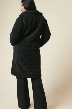 Borg Collared Midi Coat