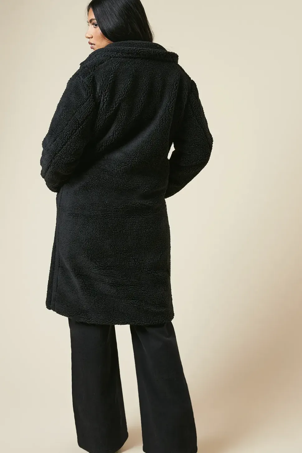 Borg Collared Midi Coat