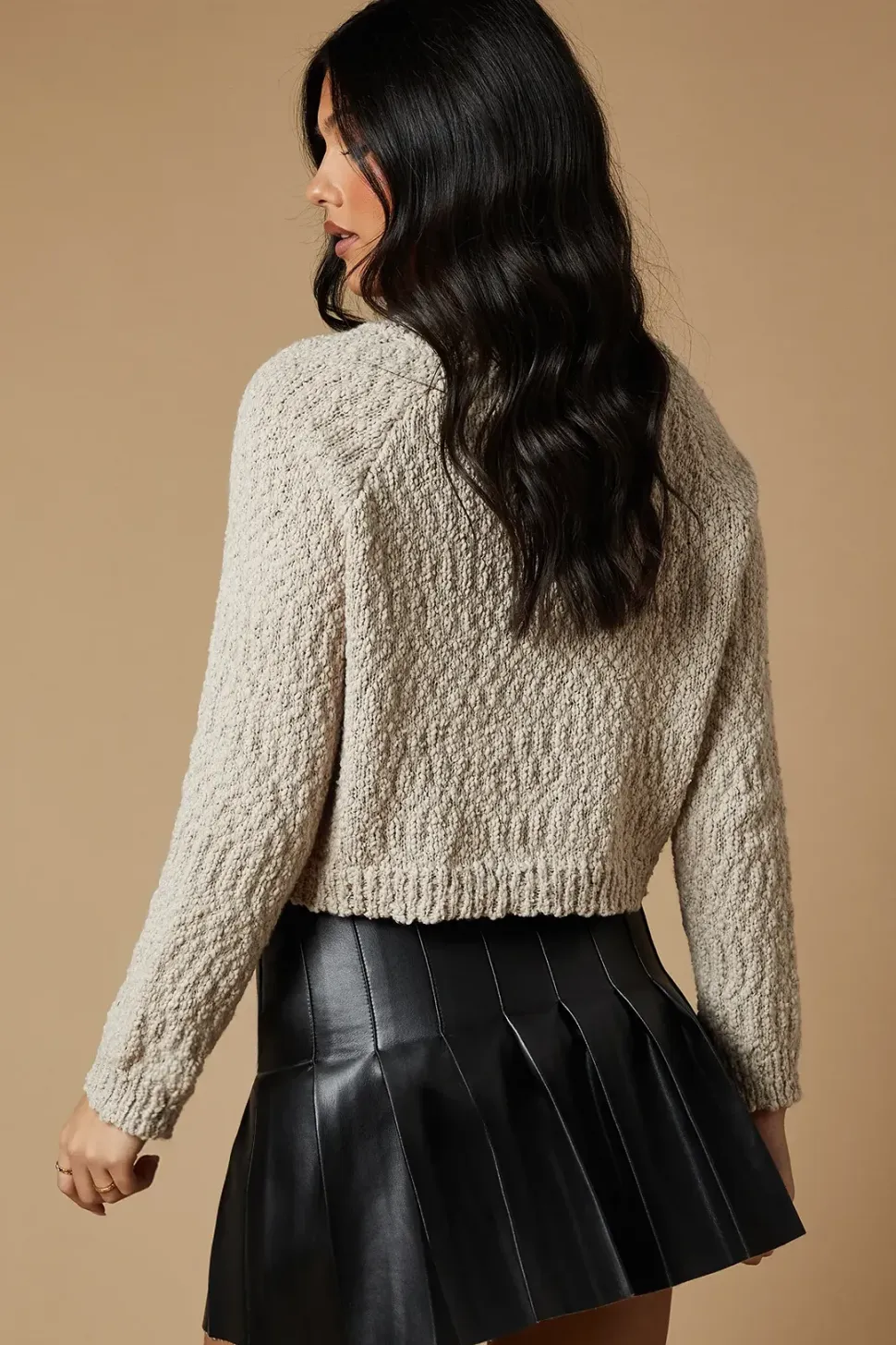 Boucle Cost Knitted Button Down Cardigan