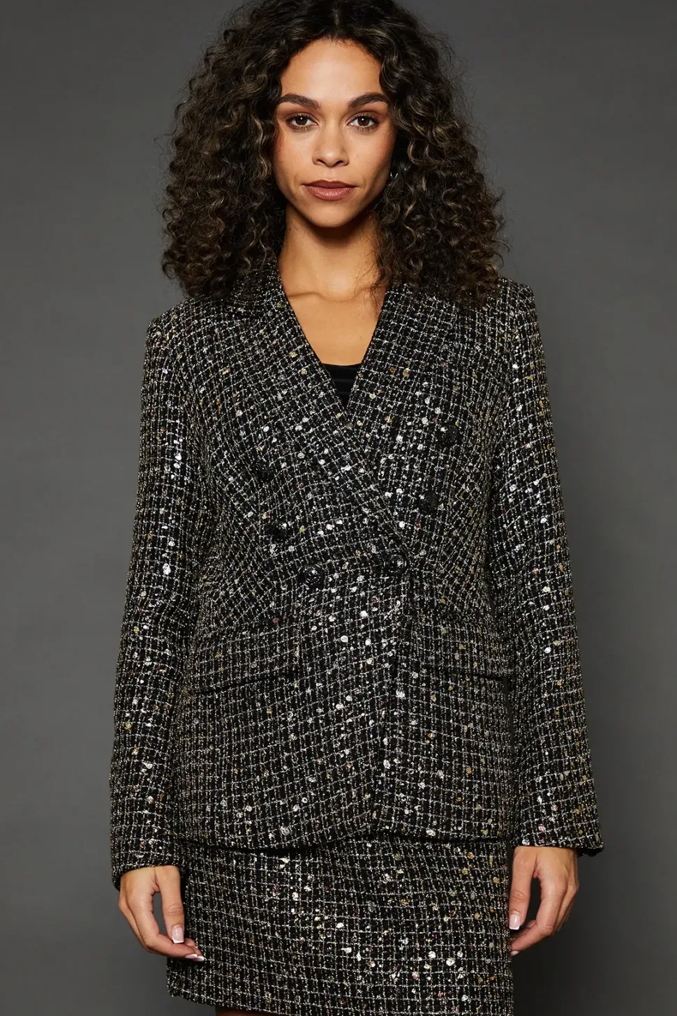 Boucle Double Breasted Blazer