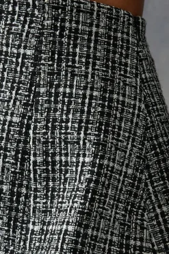 Boucle High Waist A-line Mini Skirt