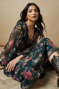 Bow Back Chiffon Midi Dress