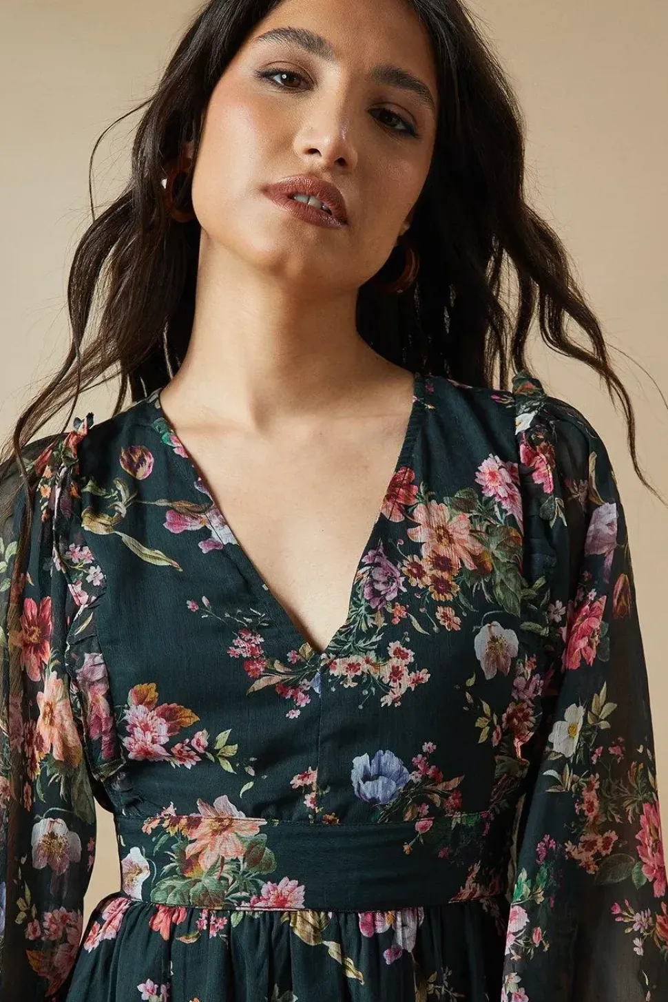 Bow Back Chiffon Midi Dress